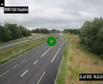 <h2>Webcam autoroute A150 à hauteur de La Vaupalière en périphérie de Rouen. Vue orientée vers Rouen</h2>