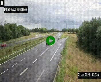 <h2>Webcam autoroute A150 à hauteur de La Vaupalière en périphérie de Rouen. Vue orientée vers Rouen</h2>