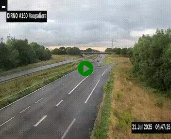 <h2>Webcam autoroute A150 à hauteur de La Vaupalière en périphérie de Rouen. Vue orientée vers Rouen</h2>