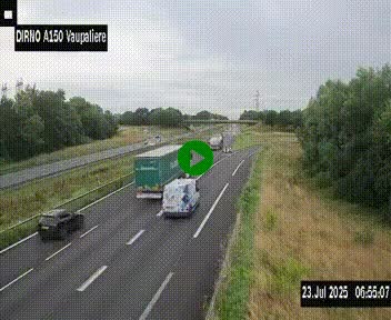 <h2>Webcam autoroute A150 à hauteur de La Vaupalière en périphérie de Rouen. Vue orientée vers Rouen</h2>