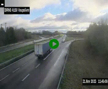 <h2>Webcam autoroute A150 à hauteur de La Vaupalière en périphérie de Rouen. Vue orientée vers Rouen</h2>