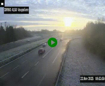 <h2>Webcam autoroute A150 à hauteur de La Vaupalière en périphérie de Rouen. Vue orientée vers Rouen</h2>