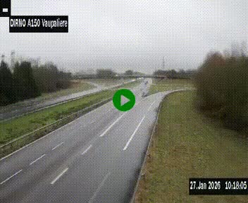 Webcam autoroute A150 à hauteur de La Vaupalière en périphérie de Rouen. Vue orientée vers Rouen