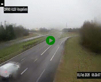 <h2>Webcam autoroute A150 à hauteur de La Vaupalière en périphérie de Rouen. Vue orientée vers Rouen</h2>