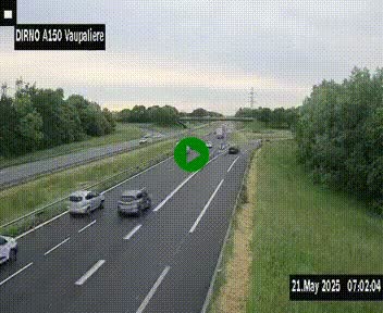 <h2>Webcam autoroute A150 à hauteur de La Vaupalière en périphérie de Rouen. Vue orientée vers Rouen</h2>