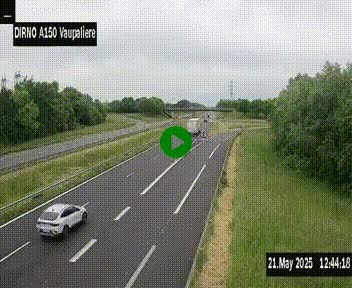 <h2>Webcam autoroute A150 à hauteur de La Vaupalière en périphérie de Rouen. Vue orientée vers Rouen</h2>