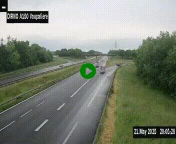 <h2>Webcam autoroute A150 à hauteur de La Vaupalière en périphérie de Rouen. Vue orientée vers Rouen</h2>