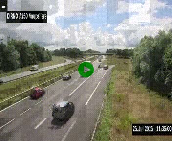 <h2>Webcam autoroute A150 à hauteur de La Vaupalière en périphérie de Rouen. Vue orientée vers Rouen</h2>