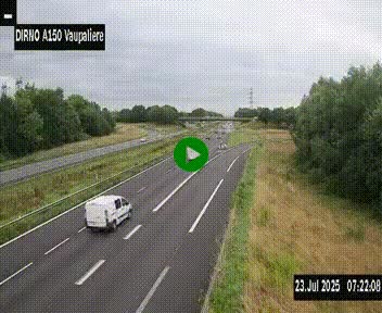 <h2>Webcam autoroute A150 à hauteur de La Vaupalière en périphérie de Rouen. Vue orientée vers Rouen</h2>