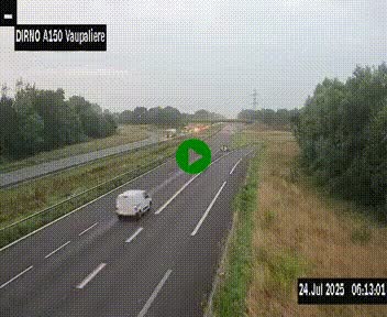 <h2>Webcam autoroute A150 à hauteur de La Vaupalière en périphérie de Rouen. Vue orientée vers Rouen</h2>
