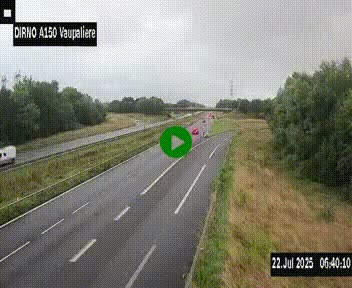 <h2>Webcam autoroute A150 à hauteur de La Vaupalière en périphérie de Rouen. Vue orientée vers Rouen</h2>