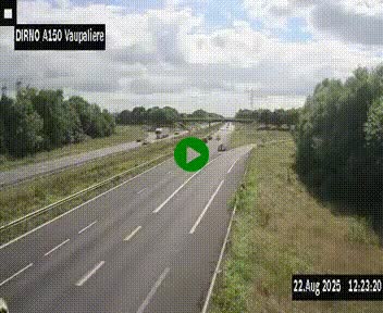 <h2>Webcam autoroute A150 à hauteur de La Vaupalière en périphérie de Rouen. Vue orientée vers Rouen</h2>