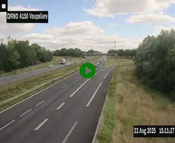 <h2>Webcam autoroute A150 à hauteur de La Vaupalière en périphérie de Rouen. Vue orientée vers Rouen</h2>