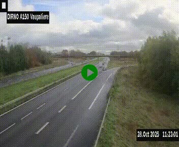 <h2>Webcam autoroute A150 à hauteur de La Vaupalière en périphérie de Rouen. Vue orientée vers Rouen</h2>