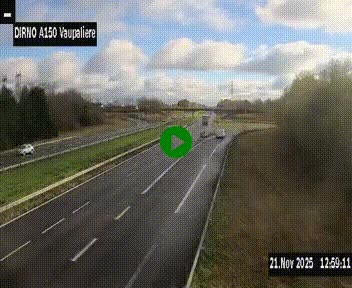 <h2>Webcam autoroute A150 à hauteur de La Vaupalière en périphérie de Rouen. Vue orientée vers Rouen</h2>