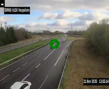 <h2>Webcam autoroute A150 à hauteur de La Vaupalière en périphérie de Rouen. Vue orientée vers Rouen</h2>