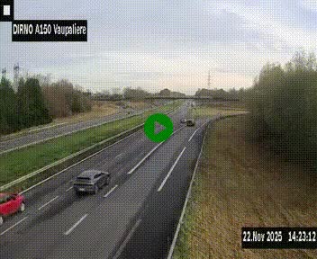 <h2>Webcam autoroute A150 à hauteur de La Vaupalière en périphérie de Rouen. Vue orientée vers Rouen</h2>