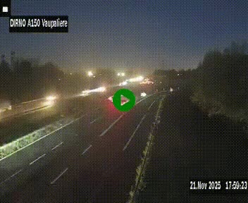 <h2>Webcam autoroute A150 à hauteur de La Vaupalière en périphérie de Rouen. Vue orientée vers Rouen</h2>