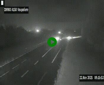 <h2>Webcam autoroute A150 à hauteur de La Vaupalière en périphérie de Rouen. Vue orientée vers Rouen</h2>