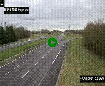 <h2>Webcam autoroute A150 à hauteur de La Vaupalière en périphérie de Rouen. Vue orientée vers Rouen</h2>