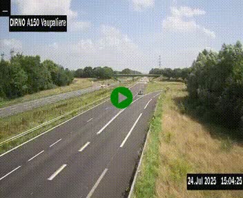 <h2>Webcam autoroute A150 à hauteur de La Vaupalière en périphérie de Rouen. Vue orientée vers Rouen</h2>