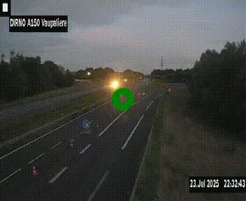 <h2>Webcam autoroute A150 à hauteur de La Vaupalière en périphérie de Rouen. Vue orientée vers Rouen</h2>