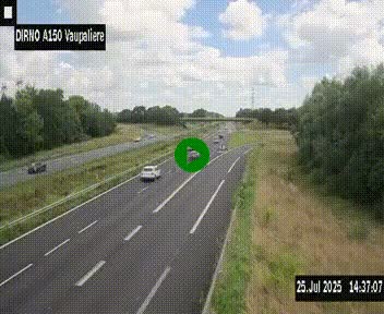 <h2>Webcam autoroute A150 à hauteur de La Vaupalière en périphérie de Rouen. Vue orientée vers Rouen</h2>
