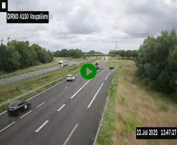 <h2>Webcam autoroute A150 à hauteur de La Vaupalière en périphérie de Rouen. Vue orientée vers Rouen</h2>