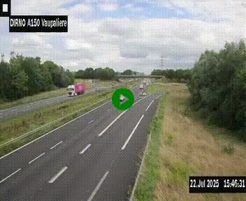 <h2>Webcam autoroute A150 à hauteur de La Vaupalière en périphérie de Rouen. Vue orientée vers Rouen</h2>