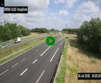 <h2>Webcam autoroute A150 à hauteur de La Vaupalière en périphérie de Rouen. Vue orientée vers Rouen</h2>
