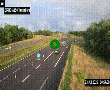 <h2>Webcam autoroute A150 à hauteur de La Vaupalière en périphérie de Rouen. Vue orientée vers Rouen</h2>