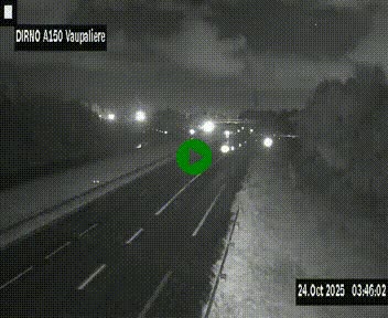 <h2>Webcam autoroute A150 à hauteur de La Vaupalière en périphérie de Rouen. Vue orientée vers Rouen</h2>