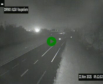 <h2>Webcam autoroute A150 à hauteur de La Vaupalière en périphérie de Rouen. Vue orientée vers Rouen</h2>