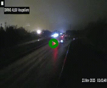 <h2>Webcam autoroute A150 à hauteur de La Vaupalière en périphérie de Rouen. Vue orientée vers Rouen</h2>