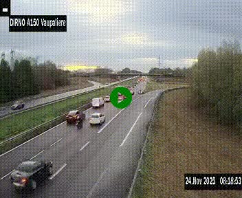 <h2>Webcam autoroute A150 à hauteur de La Vaupalière en périphérie de Rouen. Vue orientée vers Rouen</h2>