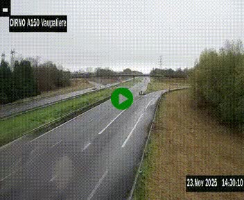 <h2>Webcam autoroute A150 à hauteur de La Vaupalière en périphérie de Rouen. Vue orientée vers Rouen</h2>