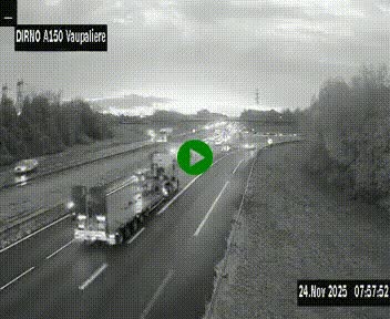 <h2>Webcam autoroute A150 à hauteur de La Vaupalière en périphérie de Rouen. Vue orientée vers Rouen</h2>
