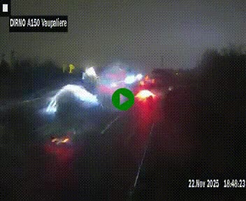 <h2>Webcam autoroute A150 à hauteur de La Vaupalière en périphérie de Rouen. Vue orientée vers Rouen</h2>