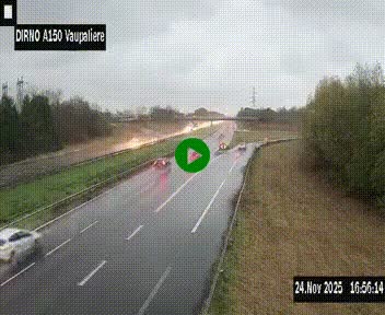 <h2>Webcam autoroute A150 à hauteur de La Vaupalière en périphérie de Rouen. Vue orientée vers Rouen</h2>