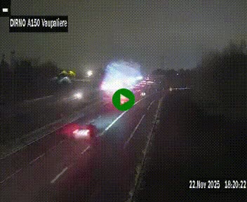 <h2>Webcam autoroute A150 à hauteur de La Vaupalière en périphérie de Rouen. Vue orientée vers Rouen</h2>