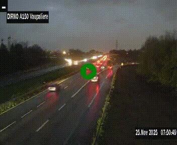 <h2>Webcam autoroute A150 à hauteur de La Vaupalière en périphérie de Rouen. Vue orientée vers Rouen</h2>