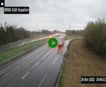 <h2>Webcam autoroute A150 à hauteur de La Vaupalière en périphérie de Rouen. Vue orientée vers Rouen</h2>