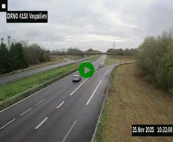 <h2>Webcam autoroute A150 à hauteur de La Vaupalière en périphérie de Rouen. Vue orientée vers Rouen</h2>