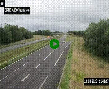 <h2>Webcam autoroute A150 à hauteur de La Vaupalière en périphérie de Rouen. Vue orientée vers Rouen</h2>