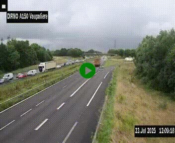 <h2>Webcam autoroute A150 à hauteur de La Vaupalière en périphérie de Rouen. Vue orientée vers Rouen</h2>