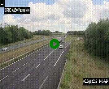 <h2>Webcam autoroute A150 à hauteur de La Vaupalière en périphérie de Rouen. Vue orientée vers Rouen</h2>