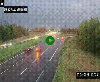 <h2>Webcam autoroute A150 à hauteur de La Vaupalière en périphérie de Rouen. Vue orientée vers Rouen</h2>