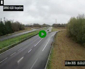 <h2>Webcam autoroute A150 à hauteur de La Vaupalière en périphérie de Rouen. Vue orientée vers Rouen</h2>