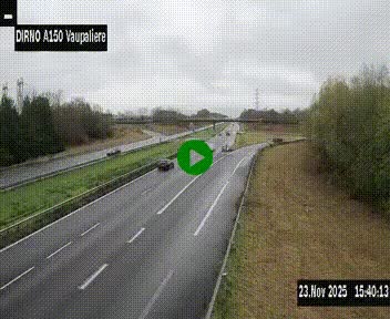 <h2>Webcam autoroute A150 à hauteur de La Vaupalière en périphérie de Rouen. Vue orientée vers Rouen</h2>