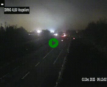 <h2>Webcam autoroute A150 à hauteur de La Vaupalière en périphérie de Rouen. Vue orientée vers Rouen</h2>